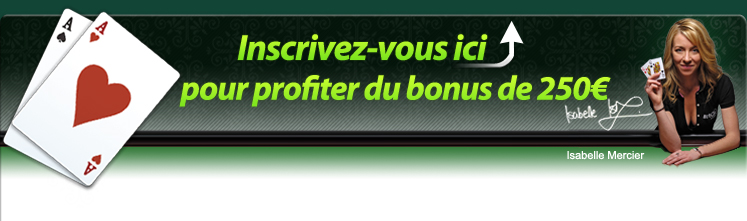 250€ de bonus de bienvenue sur BetClic Poker.fr Header